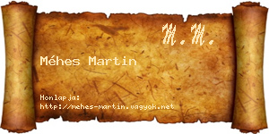 Méhes Martin névjegykártya